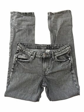 H&M & Denim Grey Straight Leg Low Rise Jeans Washed Casual Minimalist Y2K